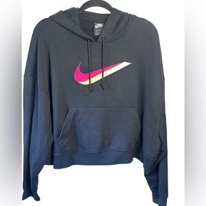 Nike Crop Icon‎ Clash Hoodie Size Small Kangaroo Pocket Oversized Comfy Black